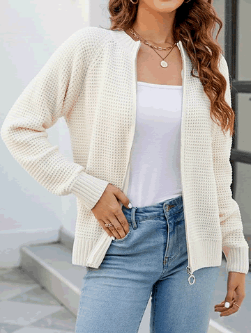 Anna | Damen Casual Cardigan mit Reißverschluss