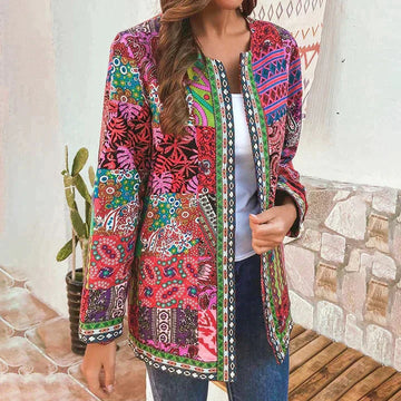 Colorful Jacket - Women's Open Front Boho Cardigan Blazer